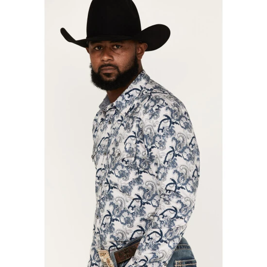 Best deal ???? Cody James Men's Western Large Paisley Print Snap Western ???? Shirt Purple ✨ 2 Best deal ???? Cody James Men's Western Large Paisley Print Snap Western ???? Shirt Purple ✨ - Image 2