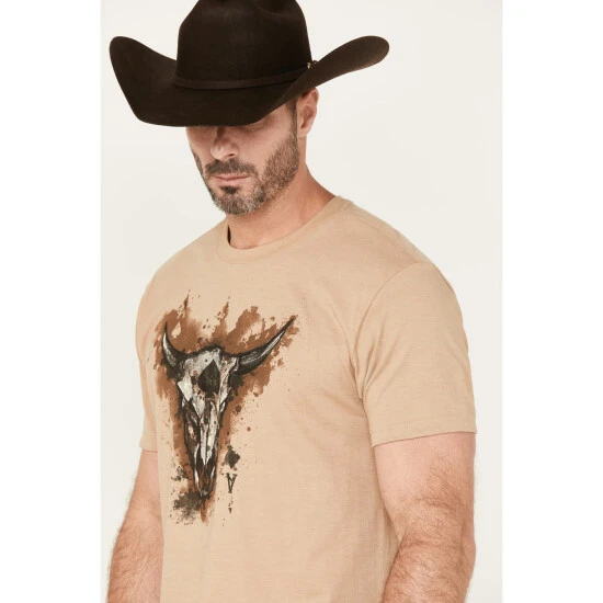 Outlet ???? Cody James Men's Skull Card Short Sleeve Graphic T-Shirt Beige/khaki ???? 2 Outlet ???? Cody James Men's Skull Card Short Sleeve Graphic T-Shirt Beige/khaki ???? - Image 2