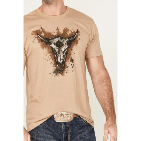 Outlet ???? Cody James Men's Skull Card Short Sleeve Graphic T-Shirt Beige/khaki ???? 3 Outlet ???? Cody James Men's Skull Card Short Sleeve Graphic T-Shirt Beige/khaki ???? - Image 3