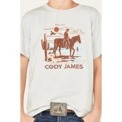 Best Pirce ???? Cody James Boys' Desert Stroll Logo Graphic T-Shirt Silver ???? -Cody James -shop unnamed file 2545