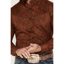 Hot Sale ???? Cody James Tortuga Paisley Print Button-Down Western ???? Shirt For Men Brown ???? -Cody James -shop unnamed file 2595