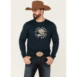 Buy ❤️ Cody James Men's Navy Die Free Eagle Graphic Long Sleeve T-Shirt ????