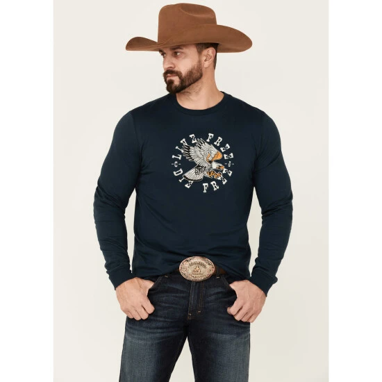 Buy ❤️ Cody James Men's Navy Die Free Eagle Graphic Long Sleeve T-Shirt ???? 1 Buy ❤️ Cody James Men's Navy Die Free Eagle Graphic Long Sleeve T-Shirt ????