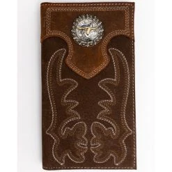 Top 10 ???? Cody James Men's Boot Stitch Long Horn Leather Checkbook Wallet Tan ????