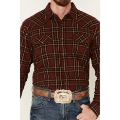 New ???? Cody James Men's Rusty Spur Plaid Print Long Sleeve Snap Western Flannel ???? Shirt - Big & Tall Rust Copper ???? -Cody James -shop unnamed file 2645