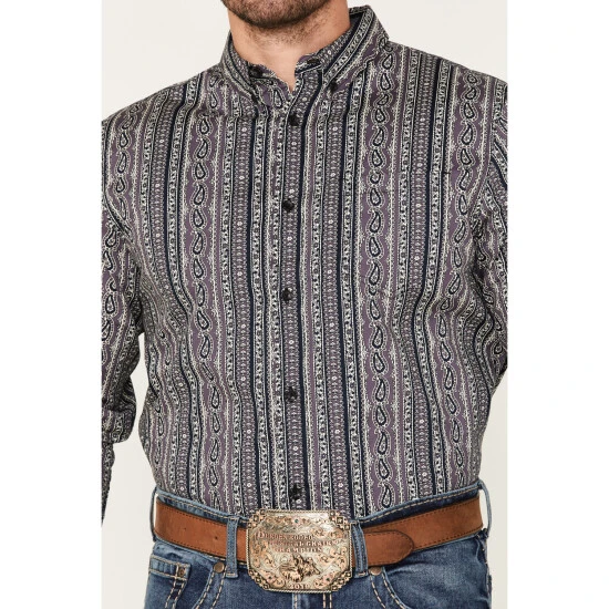 Buy ⌛ Cody James Men's Marsh Paisley Print Button-Down Western ???? Shirt Purple ???? 3 Buy ⌛ Cody James Men's Marsh Paisley Print Button-Down Western ???? Shirt Purple ???? - Image 3