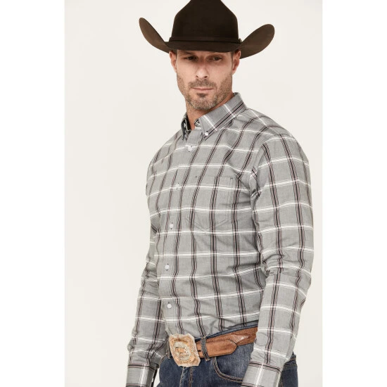 Best Sale ⌛ Cody James Men's Tall Pour Long Sleeve Plaid Print Button Down Stretch Western ???? Shirt Grey ???? 2 Best Sale ⌛ Cody James Men's Tall Pour Long Sleeve Plaid Print Button Down Stretch Western ???? Shirt Grey ???? - Image 2