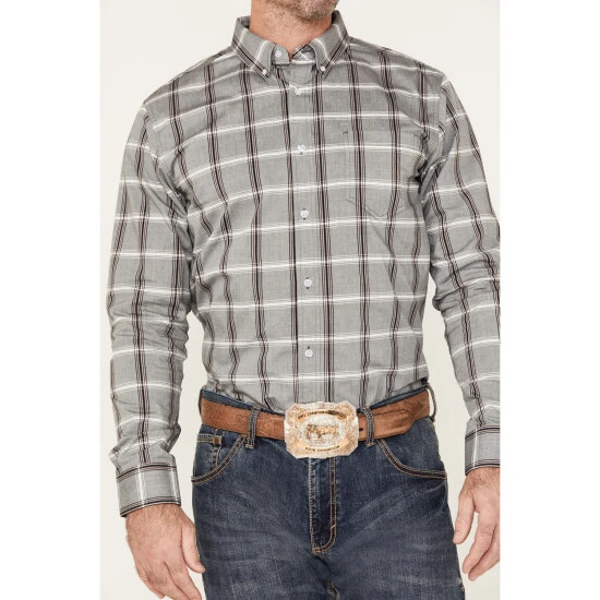 Best Sale ⌛ Cody James Men's Tall Pour Long Sleeve Plaid Print Button Down Stretch Western ???? Shirt Grey ???? 3 Best Sale ⌛ Cody James Men's Tall Pour Long Sleeve Plaid Print Button Down Stretch Western ???? Shirt Grey ???? - Image 3