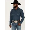 Best Sale ???? Cody James Men's Endurance Solid Stitched Yoke Snap Western ???? Shirt Dark Blue ????
