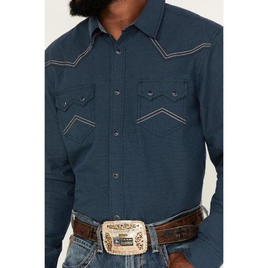 Best Sale ???? Cody James Men's Endurance Solid Stitched Yoke Snap Western ???? Shirt Dark Blue ???? 3 Best Sale ???? Cody James Men's Endurance Solid Stitched Yoke Snap Western ???? Shirt Dark Blue ???? - Image 3