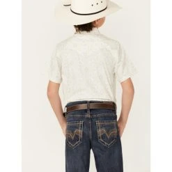 Discount ???? Cody James Boys' Wanderer Southwestern Print Short Sleeve Snap Western ???? Shirt Cream ???? -Cody James -shop unnamed file 2732