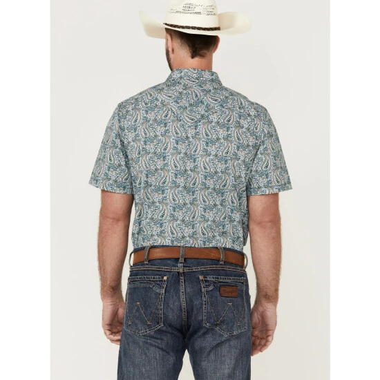 Flash Sale ???? Cody James Men's Vista Paisley Print Short Sleeve Snap Western ???? Shirt Blue ???? 4 Flash Sale ???? Cody James Men's Vista Paisley Print Short Sleeve Snap Western ???? Shirt Blue ???? - Image 4