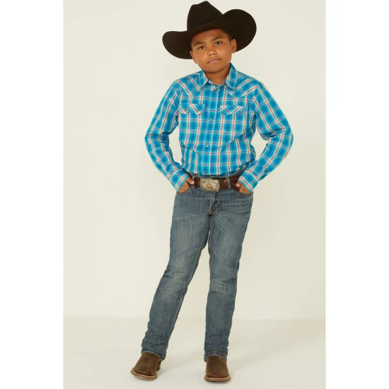 Budget ???? Cody James Boys' Briar Patch Plaid Long Sleeve Snap Western ???? Shirt Teal ???? 2 Budget ???? Cody James Boys' Briar Patch Plaid Long Sleeve Snap Western ???? Shirt Teal ???? - Image 2