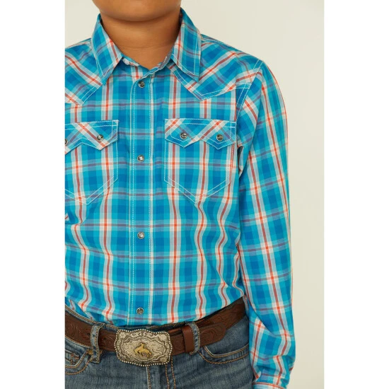 Budget ???? Cody James Boys' Briar Patch Plaid Long Sleeve Snap Western ???? Shirt Teal ???? 3 Budget ???? Cody James Boys' Briar Patch Plaid Long Sleeve Snap Western ???? Shirt Teal ???? - Image 3