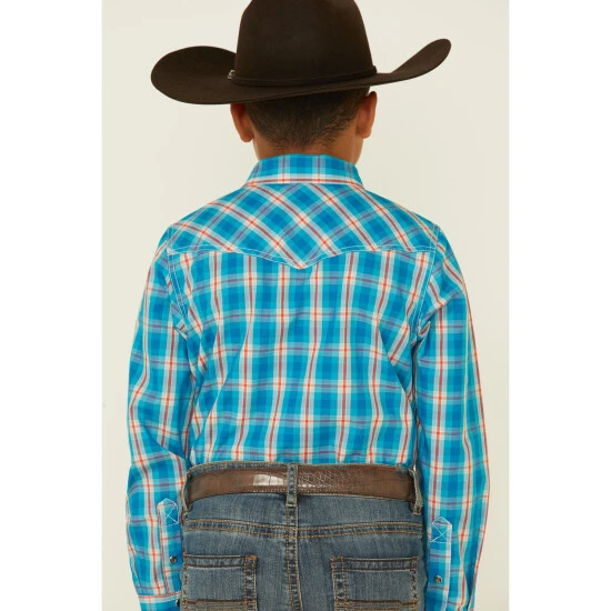 Budget ???? Cody James Boys' Briar Patch Plaid Long Sleeve Snap Western ???? Shirt Teal ???? 4 Budget ???? Cody James Boys' Briar Patch Plaid Long Sleeve Snap Western ???? Shirt Teal ???? - Image 4