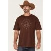Deals ???? Cody James Men's Heather Burgundy Desert Compass Graphic Short Sleeve T-Shirt ⭐