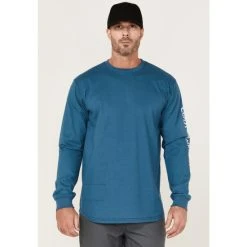 Hot Sale ???? Cody James Men's FR Logo Long Sleeve Work T-Shirt Blue ????