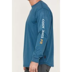 Hot Sale ???? Cody James Men's FR Logo Long Sleeve Work T-Shirt Blue ???? -Cody James -shop unnamed file 2783