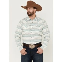 Coupon ???? Cody James Men's Dusty Horitontal Stripe Long Sleeve Snap Western ???? Shirt Cream ????