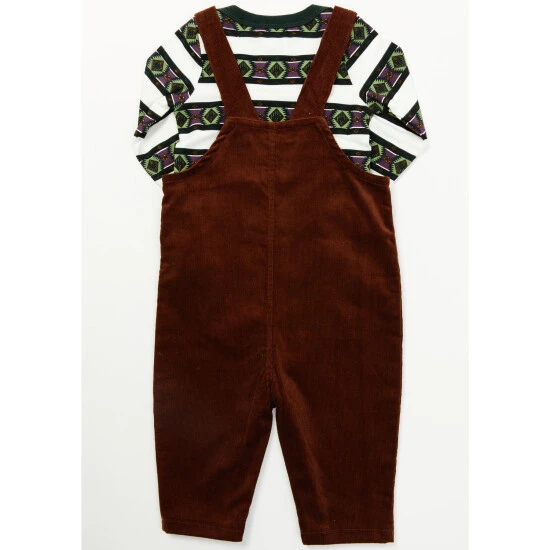 Hot Sale ⭐ Cody James Infant-Boys' Brown Overalls & Striped ???? Shirt Onesie Set Multi ???? 3 Hot Sale ⭐ Cody James Infant-Boys' Brown Overalls & Striped ???? Shirt Onesie Set Multi ???? - Image 3