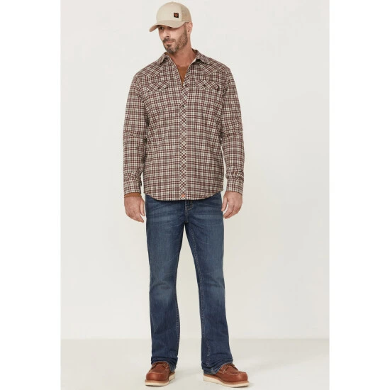Budget ???? Cody James Men's FR Burgundy Small Plaid Long Sleeve Snap Work ???? Shirt ???? 2 Budget ???? Cody James Men's FR Burgundy Small Plaid Long Sleeve Snap Work ???? Shirt ???? - Image 2