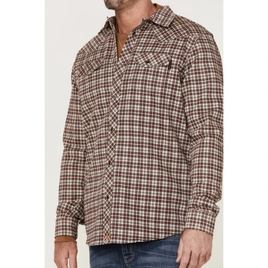 Budget ???? Cody James Men's FR Burgundy Small Plaid Long Sleeve Snap Work ???? Shirt ???? 3 Budget ???? Cody James Men's FR Burgundy Small Plaid Long Sleeve Snap Work ???? Shirt ???? - Image 3