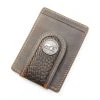 Promo ⭐ Cody James Men's Croc Embossed Money Clip Wallet Chocolate ????