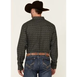 Hot Sale ✨ Cody James Core Men's Bovine Floral Print Long Sleeve Button-Down Western ???? Shirt Black ???? -Cody James -shop unnamed file 2850