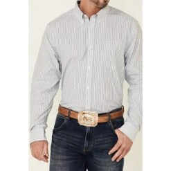 Coupon ✔️ Cody James Core Men's Positive Dobby Stripe Long Sleeve Button-Down Western ???? Shirt White ???? -Cody James -shop unnamed file 2853