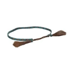 Cheap ???? Cody James Men's Braided Horsehair & Tassel Hat Band Chocolate/turquoise ⭐