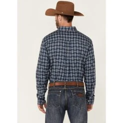 Cheap ✨ Cody James Core Men's Wicker Small Plaid Long Sleeve Button-Down Western ???? Shirt Blue ???? -Cody James -shop unnamed file 2876