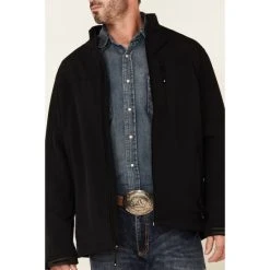 Best Sale ???? Cody James Core Men's Jet Black Steamboat Zip-Front Softshell Jacket - Big & Tall ✨ -Cody James -shop unnamed file 2902