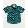 Budget ???? Cody James Toddler-Boys' Diamond Print Short Sleeve Snap Western ???? Shirt Dark Green ❤️