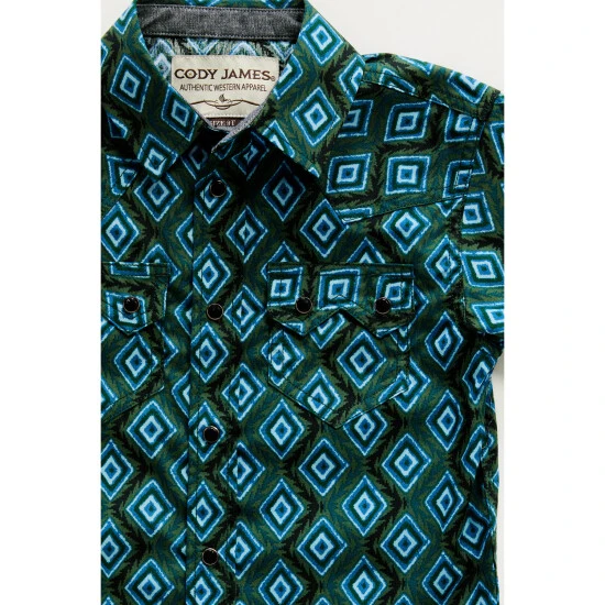 Budget ???? Cody James Toddler-Boys' Diamond Print Short Sleeve Snap Western ???? Shirt Dark Green ❤️ 2 Budget ???? Cody James Toddler-Boys' Diamond Print Short Sleeve Snap Western ???? Shirt Dark Green ❤️ - Image 2