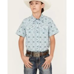 Best deal ???? Cody James Boys' Southwestern Geo Print Long Sleeve Western Snap ???? Shirt White ⭐