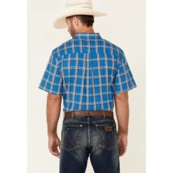 Cheapest ???? Cody James Core Men's Volt Plaid Short Sleeve Button-Down Western ???? Shirt Blue ⌛ -Cody James -shop unnamed file 2941