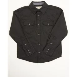 Best Sale ???? Cody James Toddler-Boys' Grey Printed Long Sleeve Snap ???? Shirt ⌛