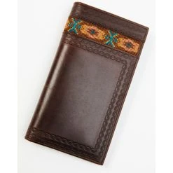 Best Pirce ✔️ Cody James Men's Southwestern Cross Stitch Rodeo Checkbook Wallet Brown ❤️