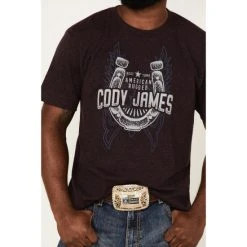 Best Pirce ⌛ Cody James Men's Boot Stitch Horseshoe Graphic Short Sleeve T-Shirt Purple ❤️ -Cody James -shop unnamed file 3004