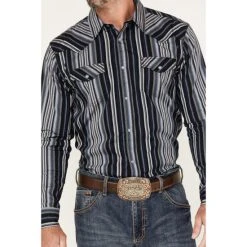 Discount ✔️ Cody James Men's Hull Vintage Stripe Snap Western ???? Shirt Blue ✨ -Cody James -shop unnamed file 3012