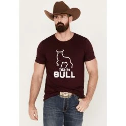 Best Sale ✨ Cody James Men's Desert Bull Skull Western T-Shirt Burgundy ????