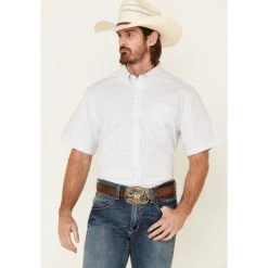 Cheap ???? Cody James Core Men's Wichita Small Plaid Short Sleeve Button-Down Western ???? Shirt - Tall Light Blue ????