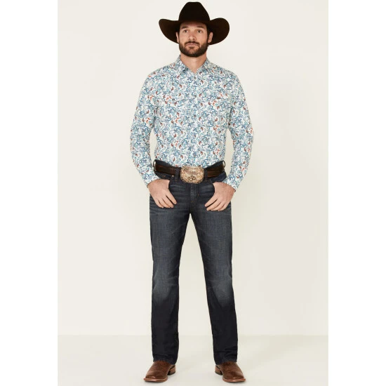 Wholesale ???? Cody James Men's City Lights Paisley Print Long Sleeve Snap Western ???? Shirt Ivory ???? 2 Wholesale ???? Cody James Men's City Lights Paisley Print Long Sleeve Snap Western ???? Shirt Ivory ???? - Image 2
