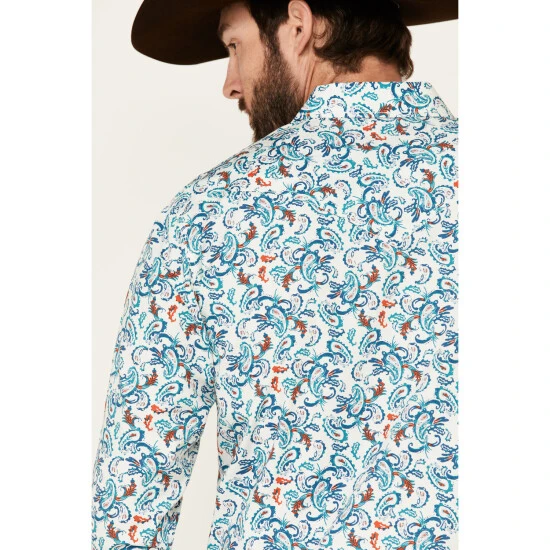 Wholesale ???? Cody James Men's City Lights Paisley Print Long Sleeve Snap Western ???? Shirt Ivory ???? 5 Wholesale ???? Cody James Men's City Lights Paisley Print Long Sleeve Snap Western ???? Shirt Ivory ???? - Image 5