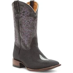 Top 10 ???? Cody James Men's Stingray Embroidered Exotic ???? Boots - Broad Square Toe Black ⭐