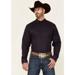Top 10 ???? Cody James Core Men's Telegraph Small Geo Print Long Sleeve Button-Down Western ???? Shirt Purple ????