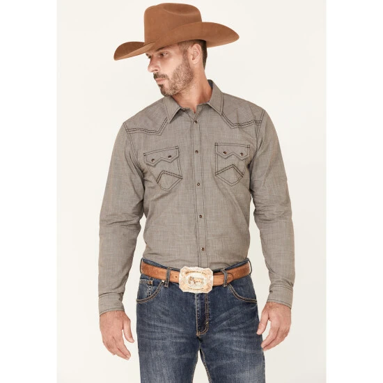Deals ???? Cody James Men's Decree Solid Chambray Long Sleeve Snap Western ???? Shirt - Big & Tall Brown ???? 1 Deals ???? Cody James Men's Decree Solid Chambray Long Sleeve Snap Western ???? Shirt - Big & Tall Brown ????