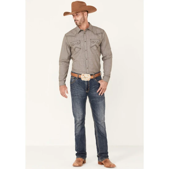 Deals ???? Cody James Men's Decree Solid Chambray Long Sleeve Snap Western ???? Shirt - Big & Tall Brown ???? 2 Deals ???? Cody James Men's Decree Solid Chambray Long Sleeve Snap Western ???? Shirt - Big & Tall Brown ???? - Image 2