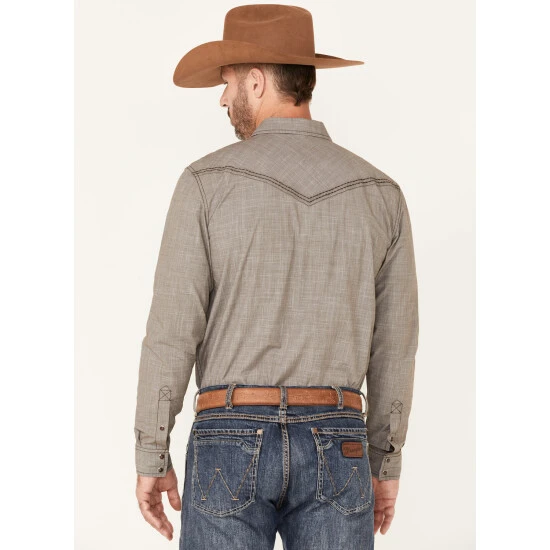 Deals ???? Cody James Men's Decree Solid Chambray Long Sleeve Snap Western ???? Shirt - Big & Tall Brown ???? 4 Deals ???? Cody James Men's Decree Solid Chambray Long Sleeve Snap Western ???? Shirt - Big & Tall Brown ???? - Image 4