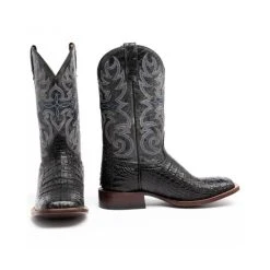 Flash Sale ✨ Cody James Men's Caiman Embroidered Exotic ???? Boots - Wide Square Toe Black ????